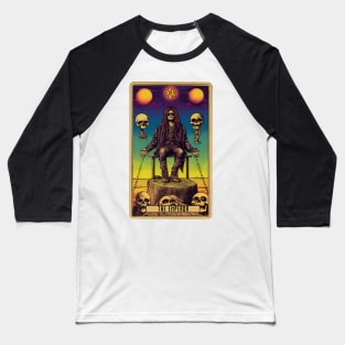 Heavy Metal The Emperor Tarot Card Art Tee: Metallic Authority Baseball T-Shirt